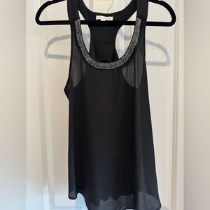 Black Beaded Tank Top